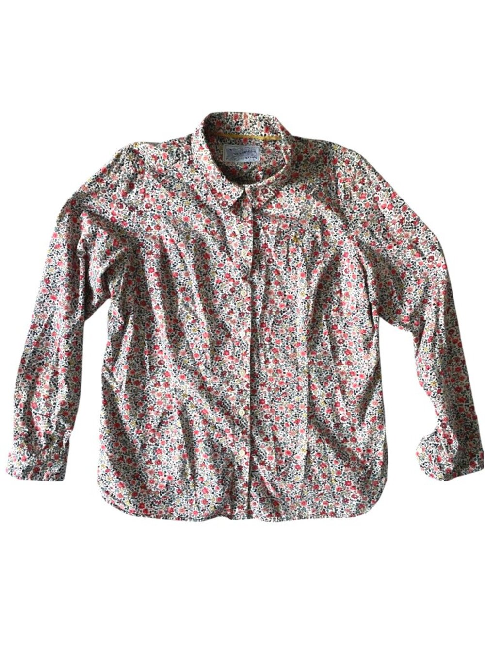 Joules SuperDuper Shirting Ditzy Floral Print 100% Cotton Button Down Blouse 14